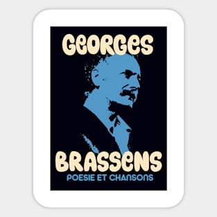 Georges Brassens Tribute Design - Poesie et Chansons Sticker